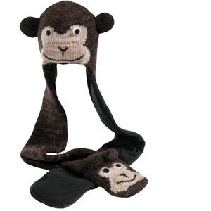 Nirvana Designs kid's monkey hat scarf wool and Mohair